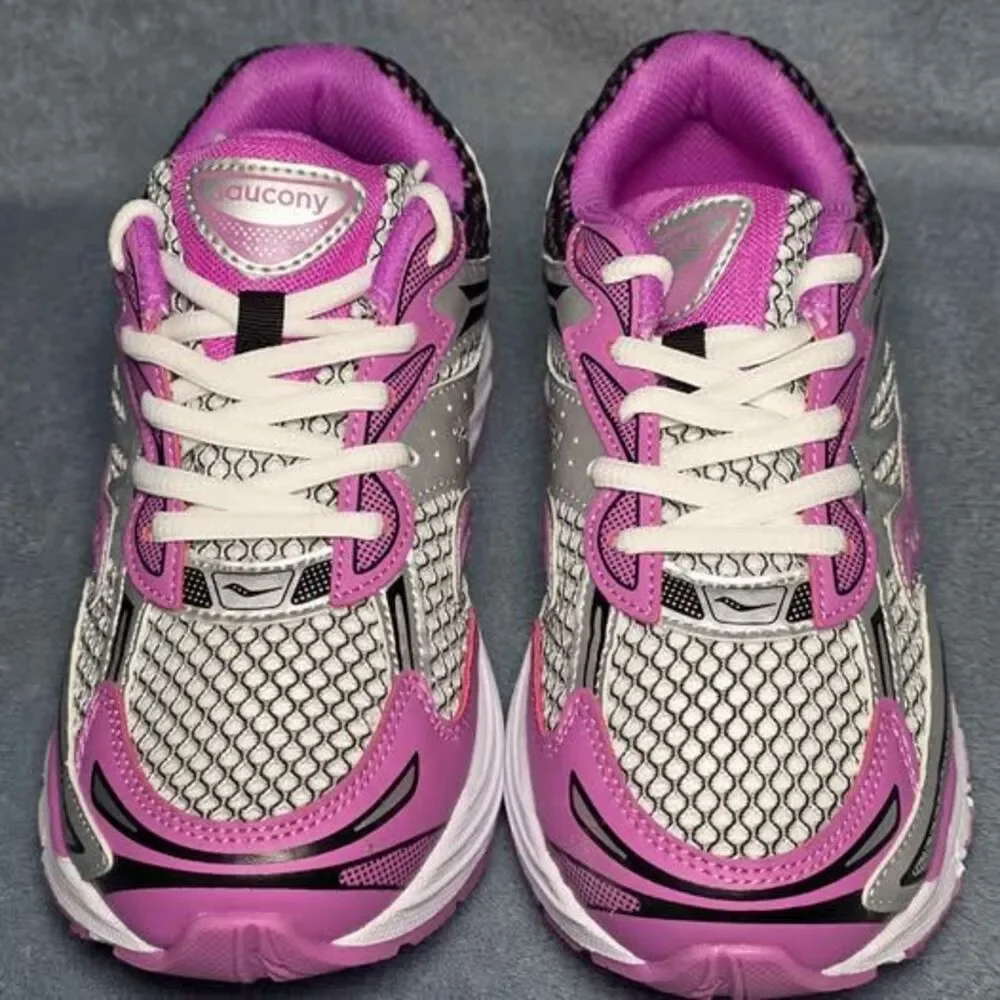 Saucony Omni 9 KDZ Silver Purple Black Shoes Youth Size 5.5M or Womens Size 7